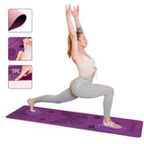 Yogamatte 183 x 61 x 0,8 cm Fitnessmatte Violett Gymnastikmatte rutschfest | HMS YM10