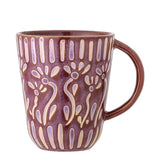 Bloomingville Samsin Becher Violett Steingut D8xH10 cm – geprägter Keramikbecher