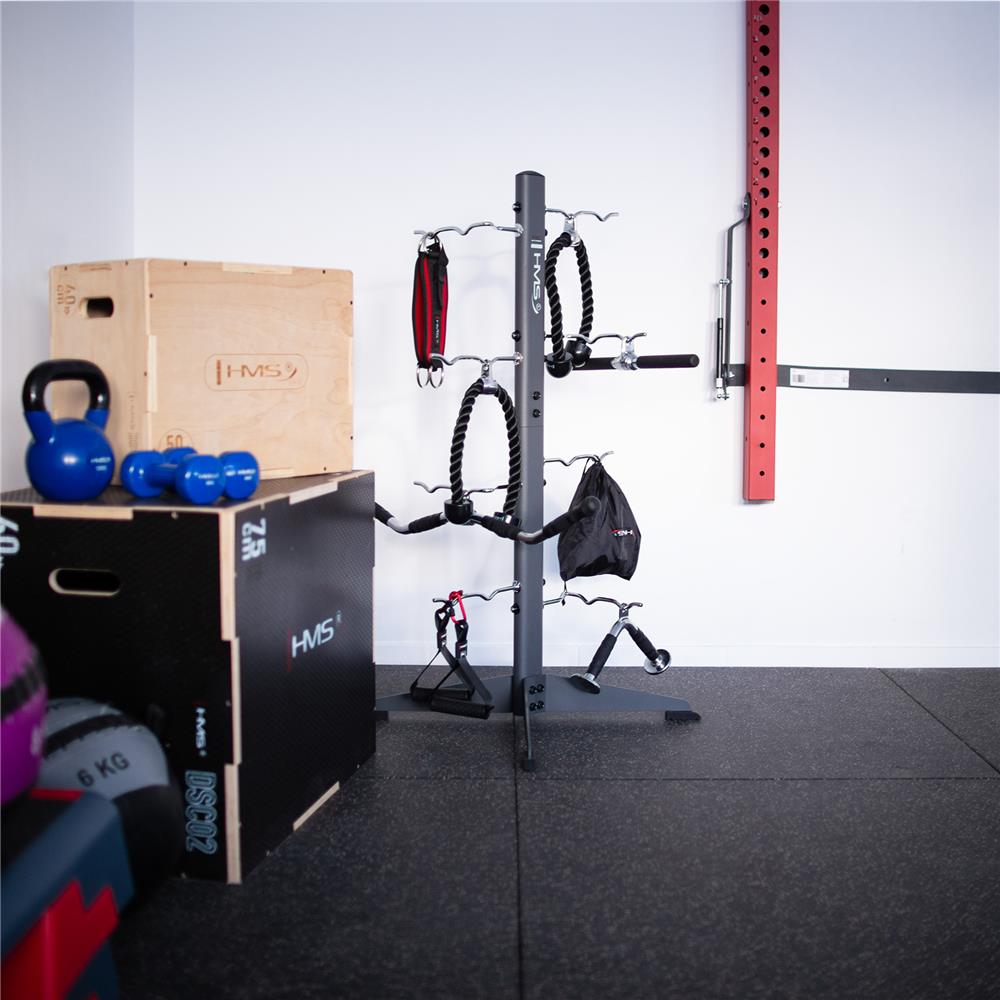 Zubehörständer mit 8 Haken Fitnessstudio Aufbewahrung | HMS STR33