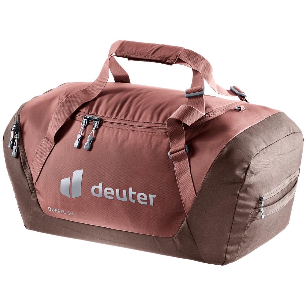 deuter Duffel 50, Reisetasche, caspia-raisin (braun), mit Seitentasche und Netzinnentasche