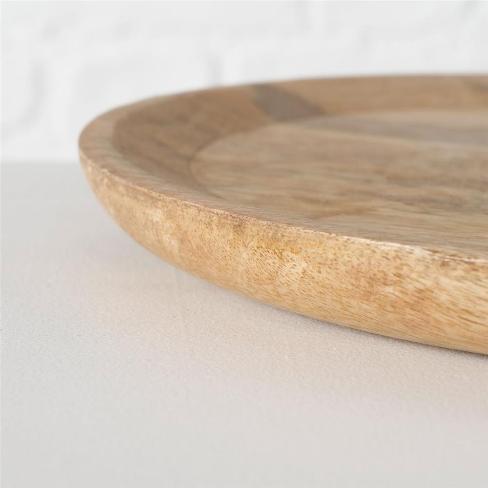BOLTZE Serviertablett Maino 2er Set Holzteller aus Mango Holz für Dekoration