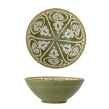 Bloomingville Heikki Schale – handbemalte Steingutschale in Grün/Natur, Ø 26,5 cm