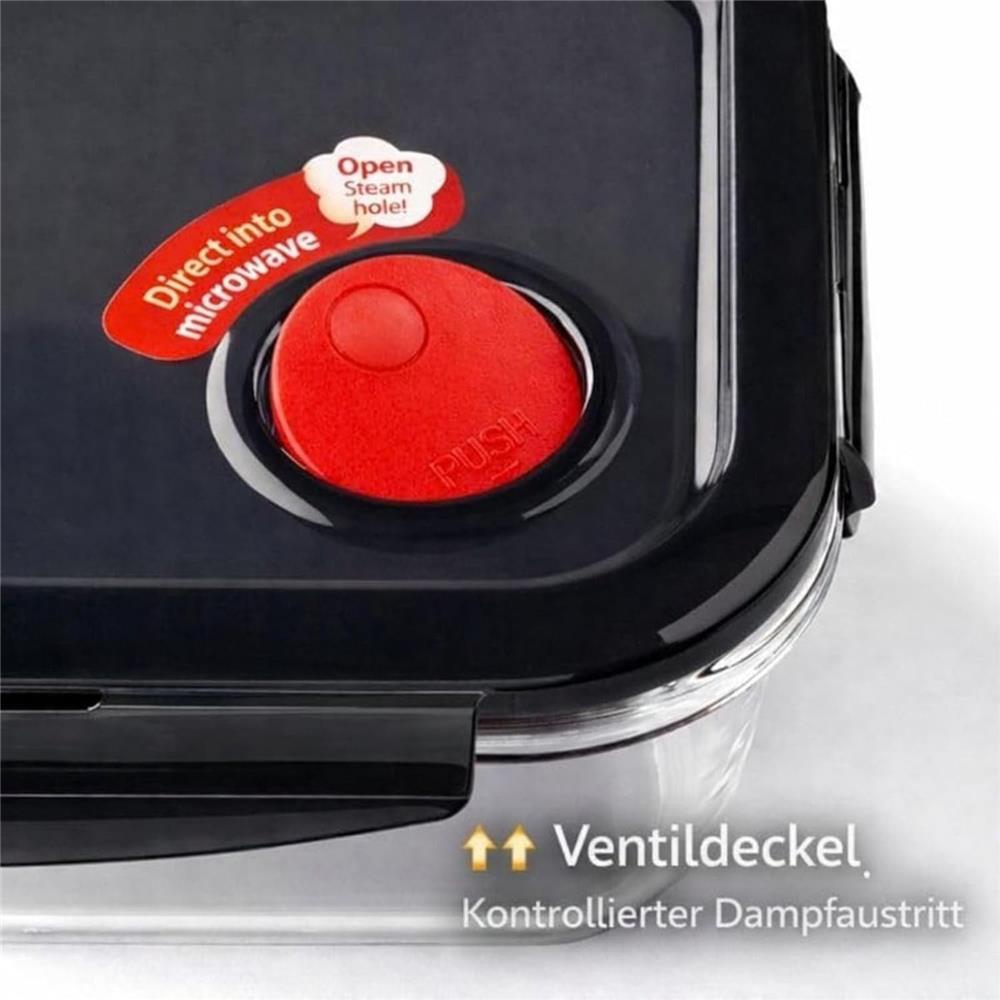 LocknLock Glas Frischhaltedose 950 ml - Ofenform mit Deckel, mikrowellengeeignet, auslaufsicher