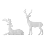 Bloomingville Pranzer Hirschfiguren, Weiß, 2er Set Weihnachtsdeko aus Polyresin