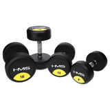 Kurzhantel 3 kg gummiert rund Schwarz | HMS HG PRO