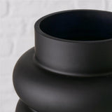 BOLTZE Vase Ribbo modern Glas schwarz matt rund 25 cm
