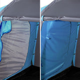 NILS CAMP Highland IV Zelt für 4 Personen Grau-Blau - großes Familienzelt mit Vorraum für Camping & Outdoor
