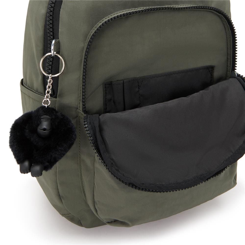 Kipling SEOUL S, Kleiner Rucksack, Green Moss (grün), 14L, mit 11-Zoll-Tabletfach