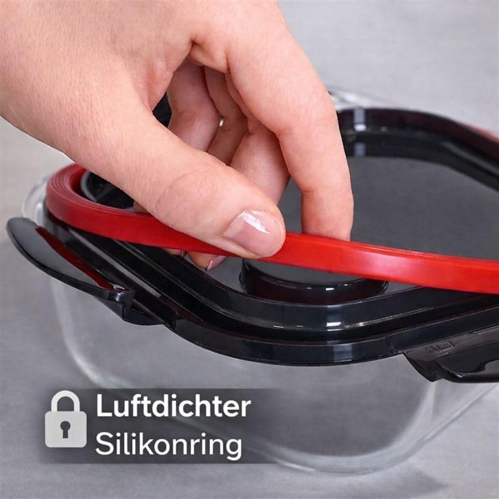 LocknLock Glas Frischhaltedose 750 ml - Ofenform mit Deckel, mikrowellengeeignet, auslaufsicher