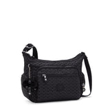 Kipling GABBIE S, Kleine Umhängetasche, Signature Emb (schwarz), Schultertasche mit vielen Fächern