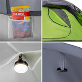 NILS CAMP Discovery Zelt für 4 Personen in Grün-Grau - Campingzelt mit Vorraum für Outdoor & Familie