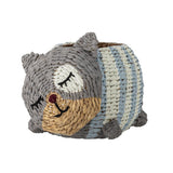 Bloomingville MINI Mille Korb natur - Aufbewahrungskorb Katze aus Wasserhyazinthe Kinderzimmer