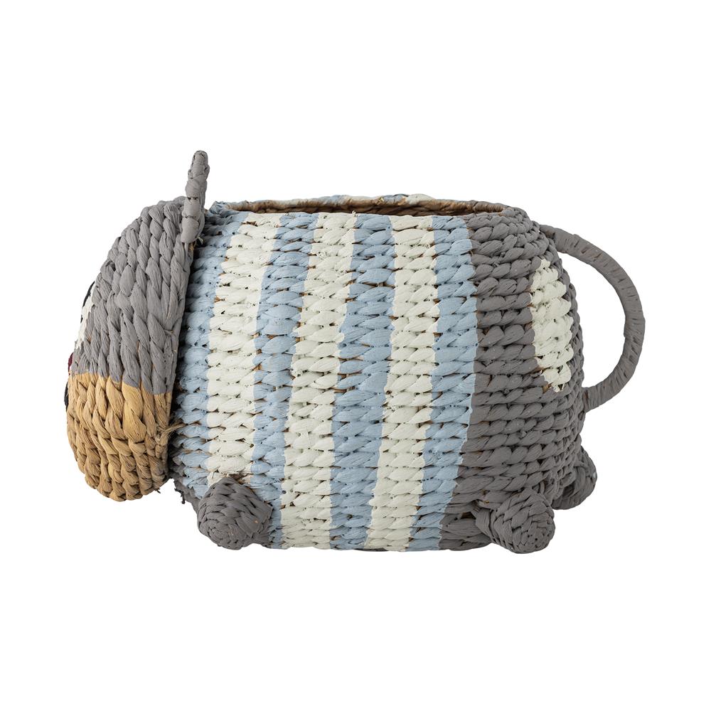 Bloomingville MINI Mille Korb natur - Aufbewahrungskorb Katze aus Wasserhyazinthe Kinderzimmer
