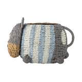 Bloomingville MINI Mille Korb natur - Aufbewahrungskorb Katze aus Wasserhyazinthe Kinderzimmer