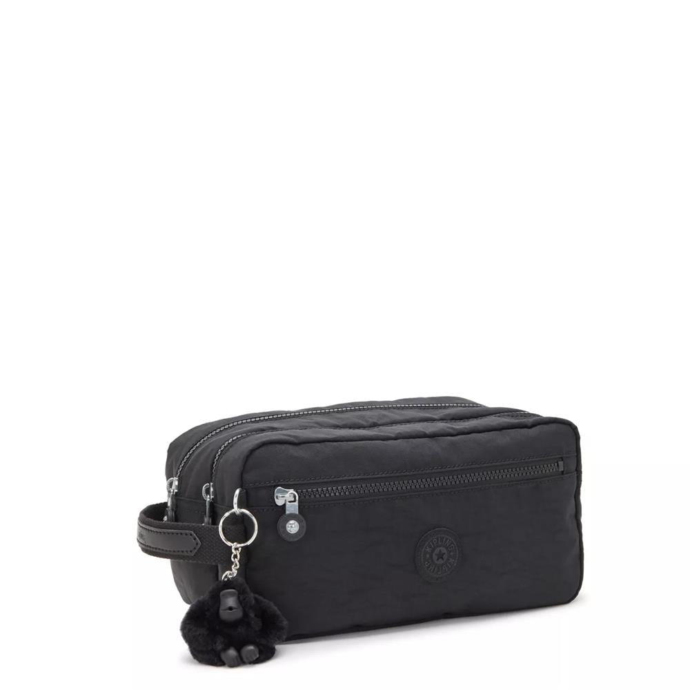 Kipling AGOT, Kulturtasche, Black Noir (schwarz), Kosmetiktasche mit Reißverschluss & Fächern