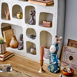 Bloomingville Layhan Deko aus Steingut in Blau – dekorative Skulptur fürs Wohnzimmer
