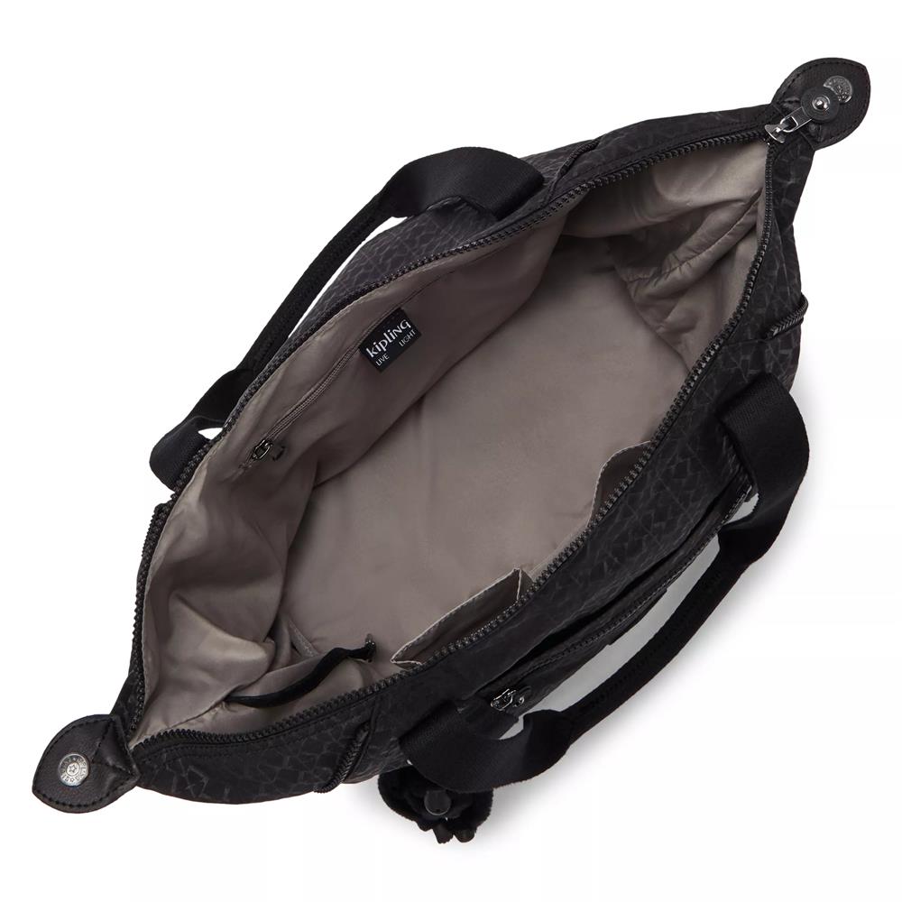 Kipling ART, Handtasche, Signature Emb (schwarz), Tasche mit abnehmbaren Trägern & viel Stauraum