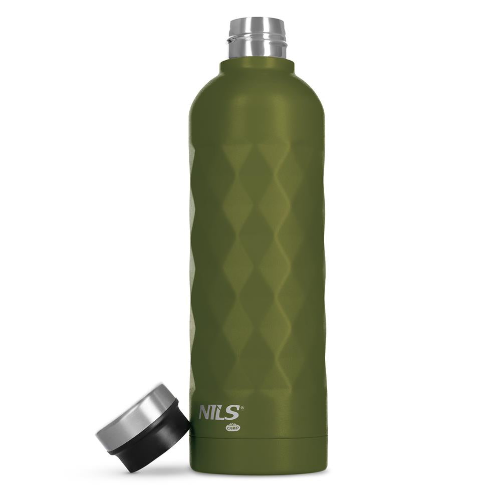 NILS CAMP Trinkflasche 750 ml Edelstahl Grün auslaufsicher isoliert BPA-frei