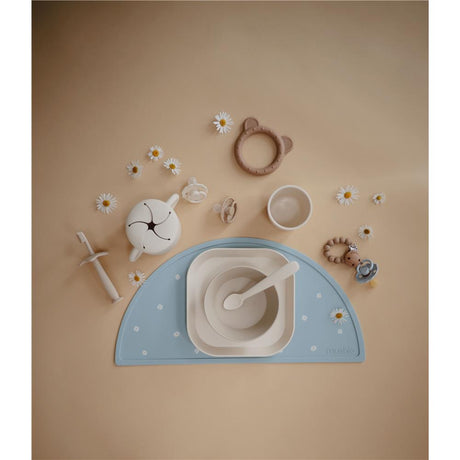 Mushie Silikon-Platzdeckchen, White Daisy, Tischset, BPA-frei
