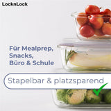LocknLock Frischhaltedosen Glas mit Deckel, 400°C Ofenfest, Spülmaschinenfest, 2 L, Gefriergeegnet