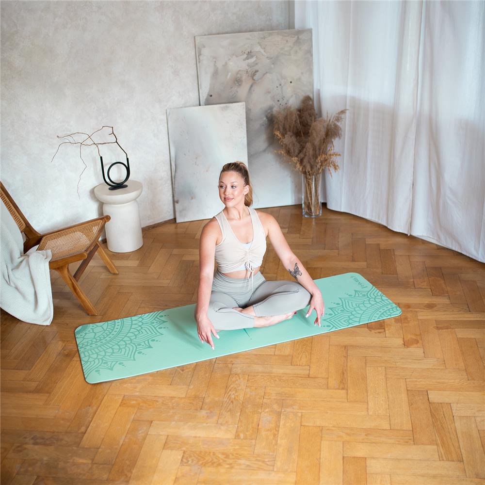 Yogamatte 183 x 61 x 0,8 cm Fitnessmatte Mint Gymnastikmatte rutschfest | HMS YM10