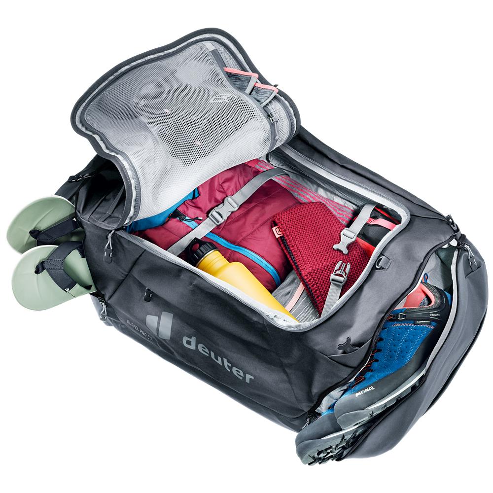 deuter Duffel Pro 60, Reisetasche, black (schwarz), auch als Rucksack tragbar