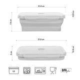 NILS CAMP faltbare Lunchbox 1200 ml Silikon grau für Camping Reisen Arbeit