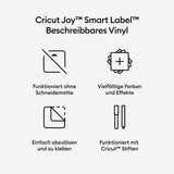 Cricut Joy Smart Label beschreibbares Vinyl in Permanent Silber Holographisch 4 Bögen je 14x33cm