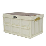 NILS CAMP faltbare Reisebox mit Tischfunktion 9L in Beige - kompakte Campingbox