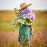 Bloomingville Rose Kunstblume Violett Rosenstrauß 66cm Dekostiel