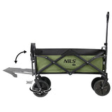 NILS CAMP Bollerwagen faltbar 150L in Grün - Campingwagen für Strand & Garten