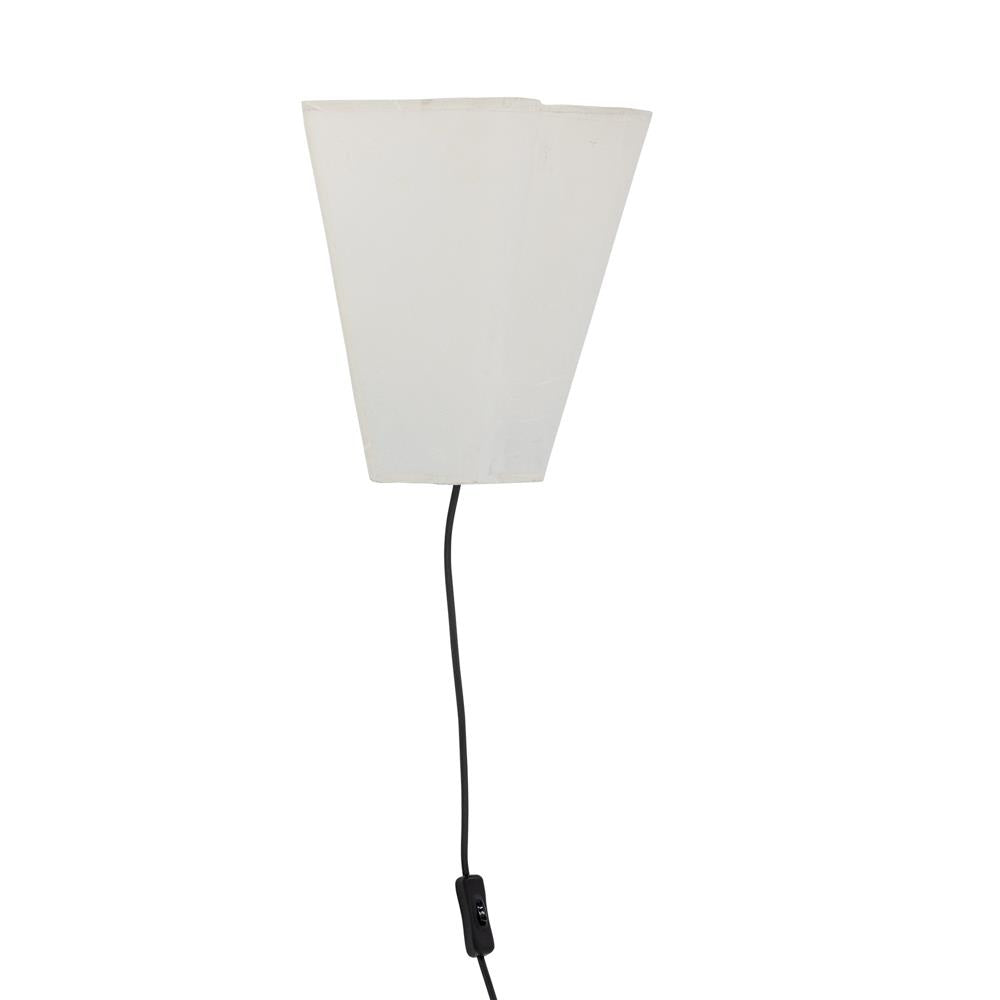 Bloomingville Janese Wandleuchte aus Papier in Weiß – moderne Wandlampe fürs Wohnzimmer