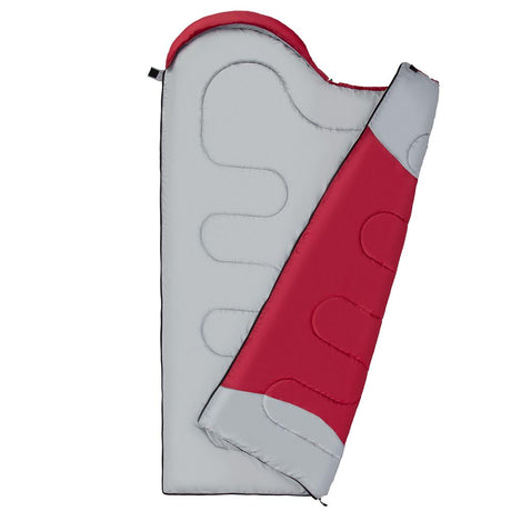 NILS CAMP Schlafsack Größe L Dunkelrot-Grau - Mumienschlafsack für Outdoor, Trekking & Camping