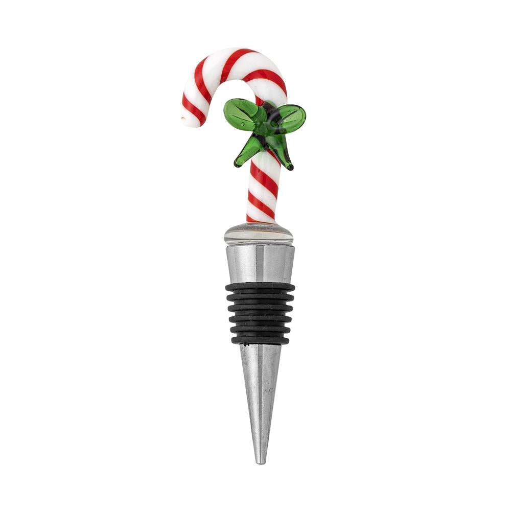Bloomingville Lynn Weinstopper Rot Glas Flaschenverschluss Weihnachtsdeko