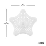 Umbra Starfish Abfluss Haarfänger mit Saugnäpfen, Silikon Abflusssieb, in Weiß