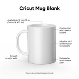 Cricut Keramikbecher Blank 350 ml Weiß 2 Stück Tassenrohling bedruckbar Kaffeetasse Trinkbecher