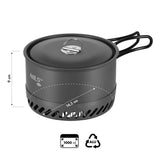 NILS CAMP Camping Kochtopf 1L aus Aluminium - leichter Trekking Topf mit Wärmetauscher & Deckel