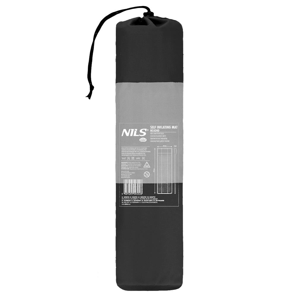 NILS CAMP selbstaufblasende Campingmatte 195 cm schwarz Isomatte Outdoor Schlafmatte