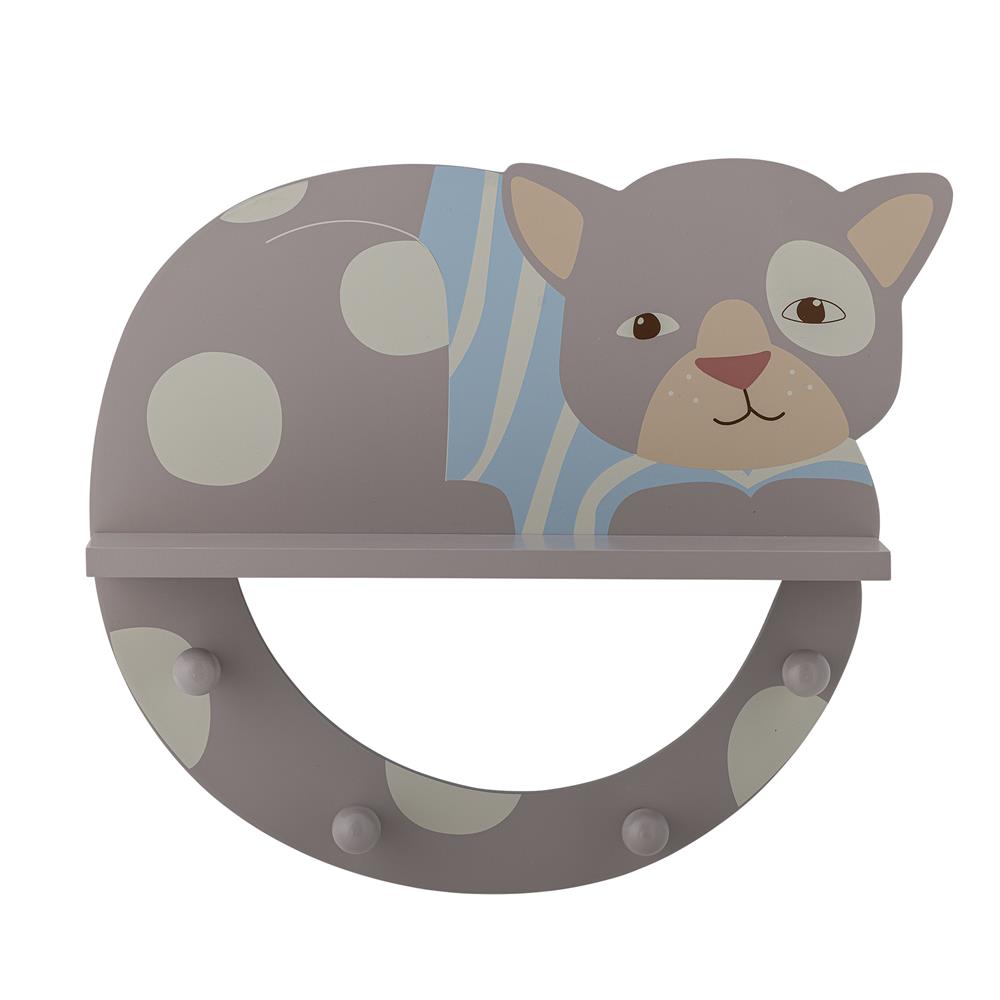 Bloomingville MINI Mille Garderobe bunt - Wandgarderobe Katze Kinderzimmer Hakenleiste Deko