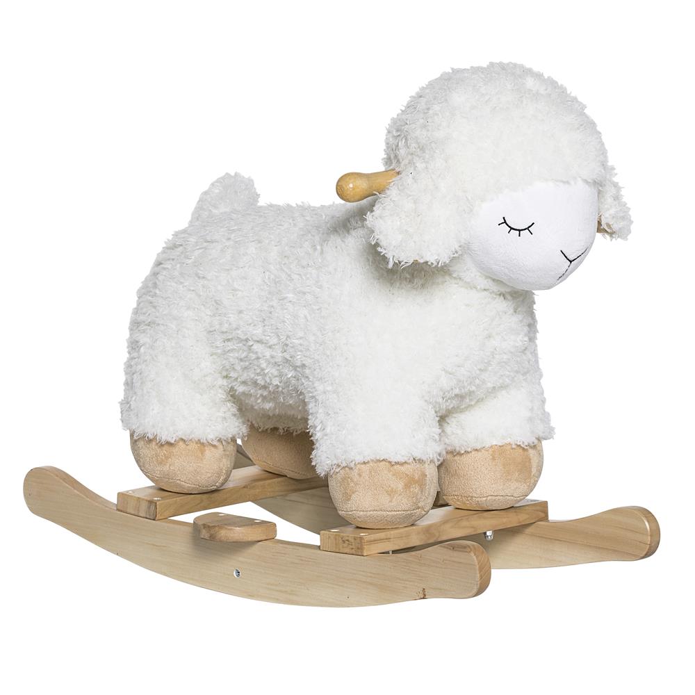 Bloomingville MINI Laasrith Schaukeltier Schaf Weiß Kleinkindspielzeug Schaukelspielzeug