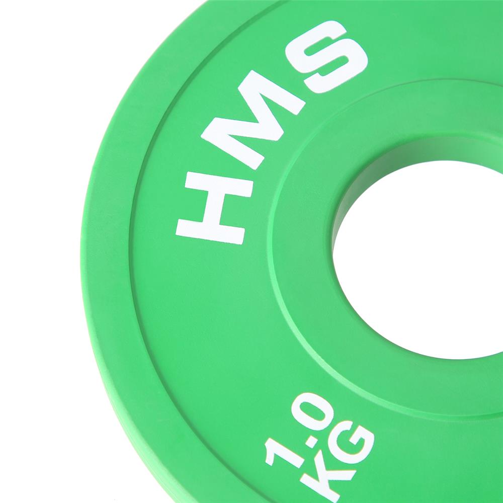 Hantelscheibe 1 kg Gummiert 50 mm, 2 Stück | HMS CBRS10