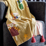 Bloomingville Peo Decke Bunt 160x130 cm Weihnachtsdecke Recycelte Baumwolle