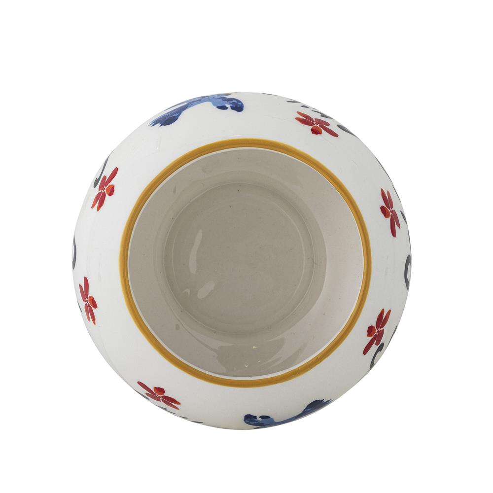 Bloomingville Lindsay Schale 4er Set D13 cm 613 ml bunt - Steingut Schalen mit Schrift & Motiv