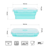 NILS CAMP faltbare Lunchbox 500 ml Silikon minzgrün für Camping Reisen Arbeit kompakt