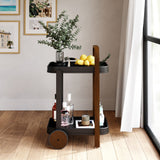Umbra Bellwood Barwagen, Aufbewahrungswagen, Servierwagen in Schwarz/Walnuss