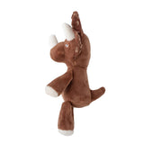 Bloomingville MINI Fintan Rassel Dinosaurier aus Baumwolle & Leinen, Braun