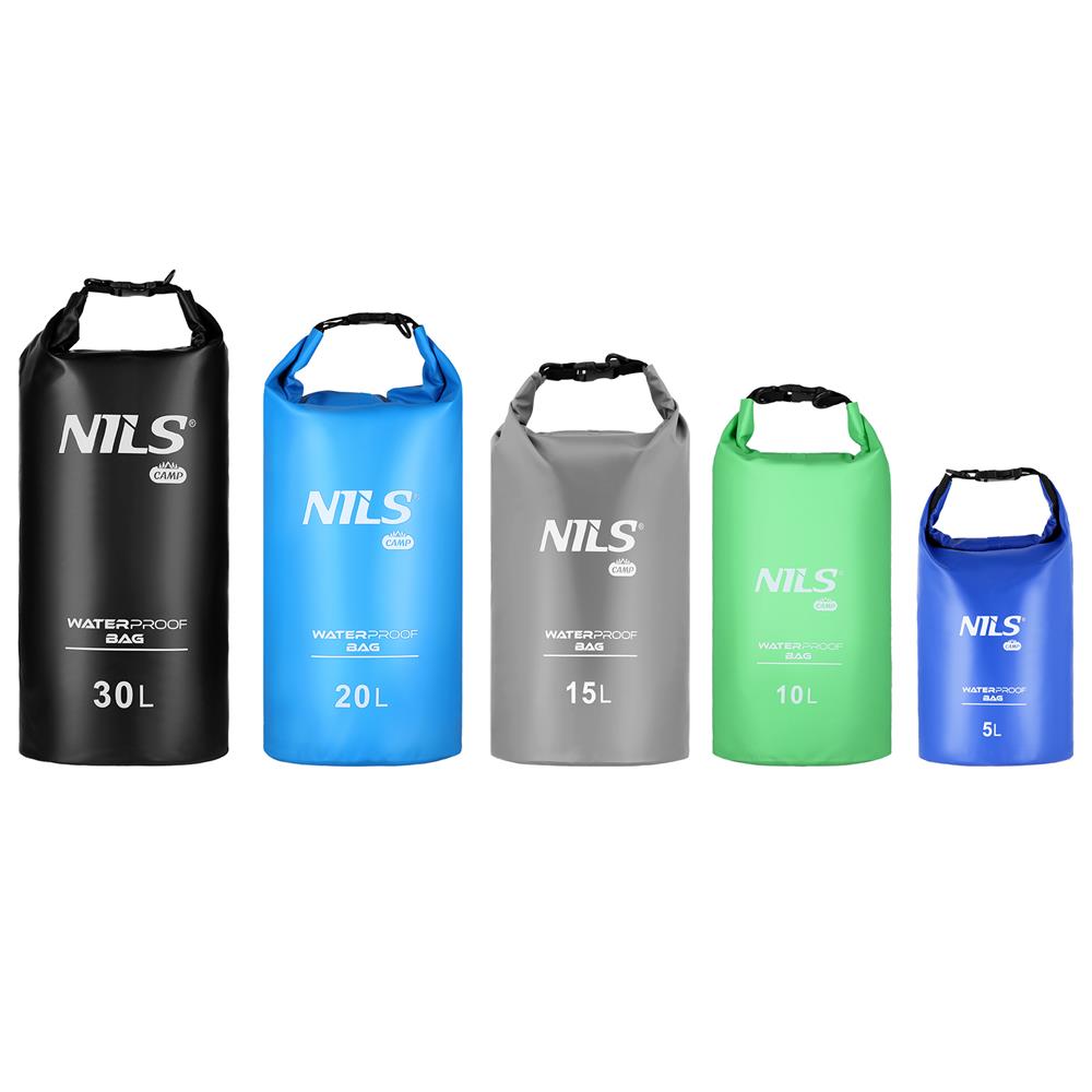 NILS CAMP Dry Bag 10L grün wasserdichter Beutel für Camping Kajak Strand Outdoor