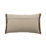 Bloomingville Cinta Kissen natur - Baumwollkissen mit Fransen Patchwork Sofa Deko