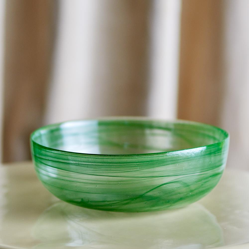 Bloomingville Amelie Dekoschale grün Glas modern 27 cm