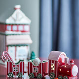 Bloomingville Gloria Deko Weihnachtszug Rot Keramik Weihnachtsdeko 35 cm